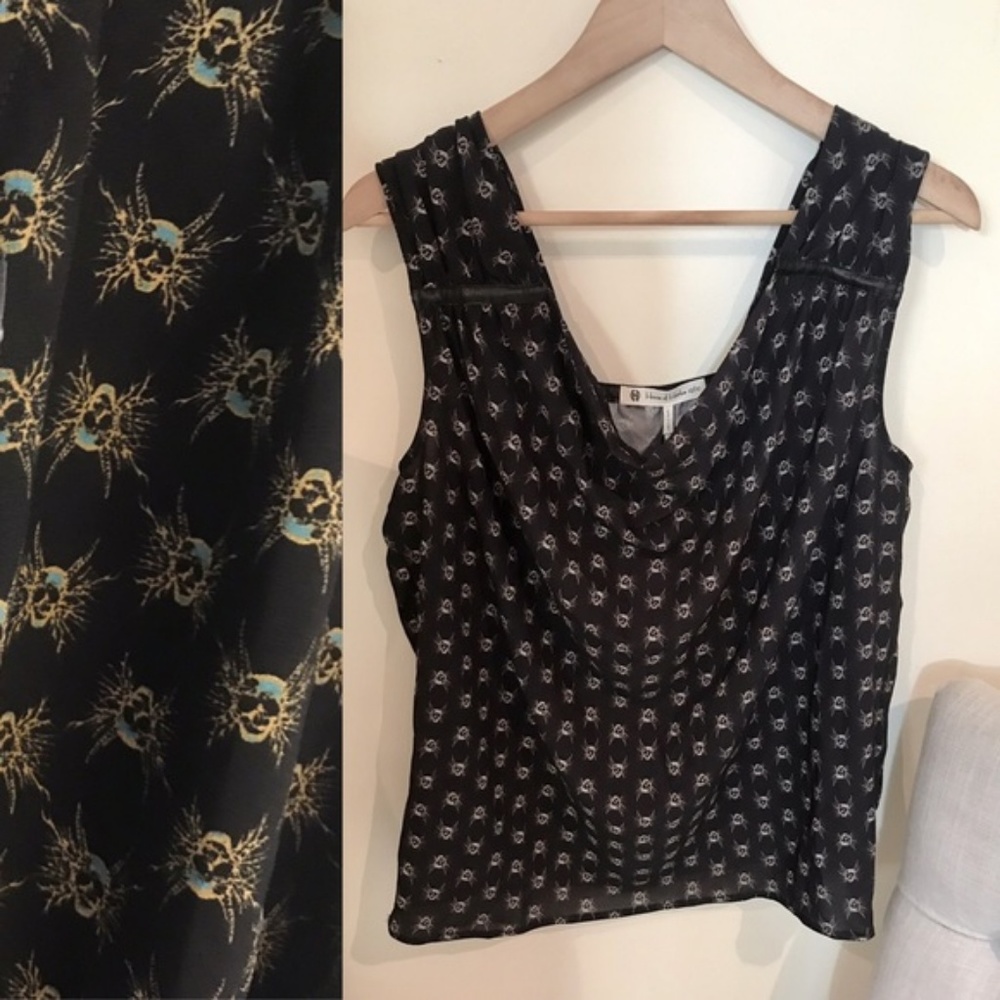 House of Harlow 1960 Lola Top in Deadly Ditsy